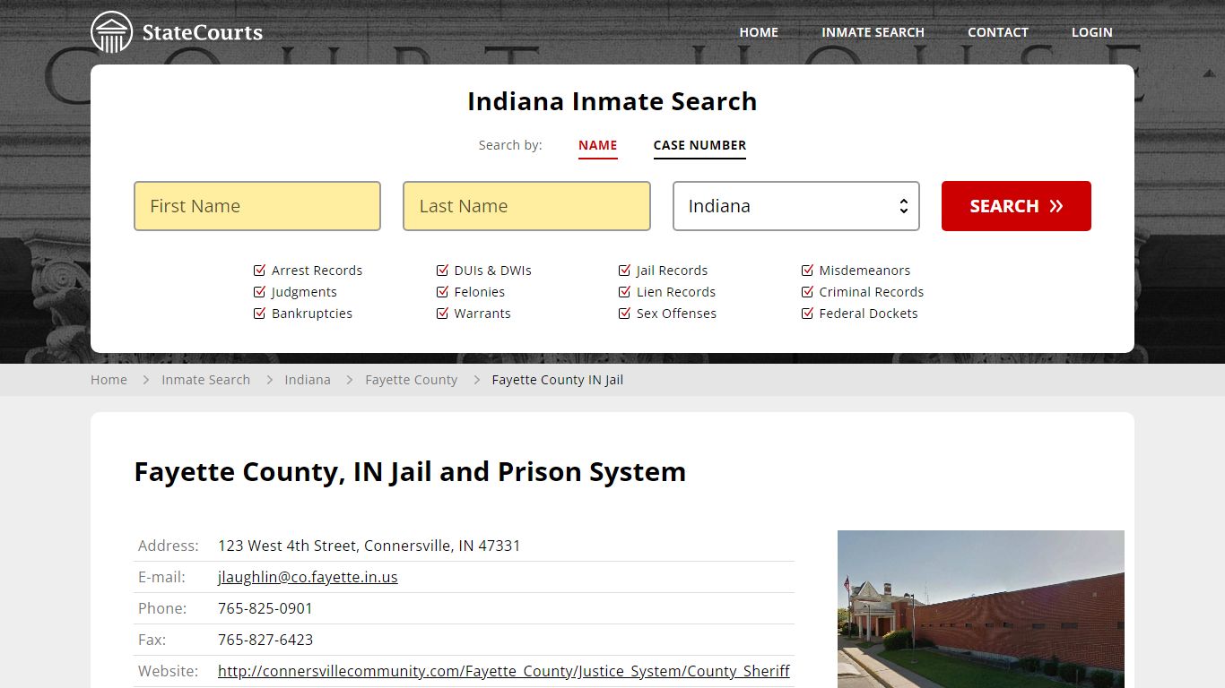 Fayette County, IN Jail and Prison System - State Courts