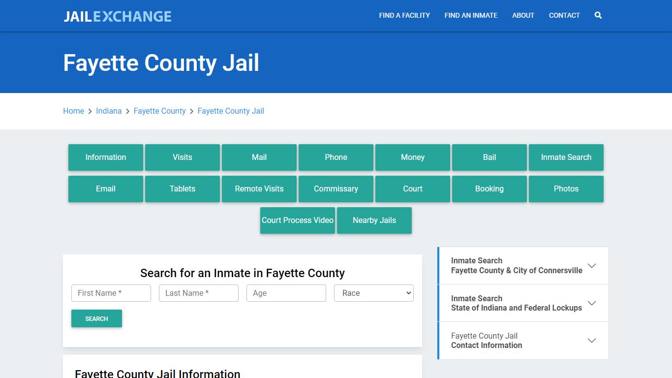 Fayette County Jail Roster Lookup, IN, Inmate Search